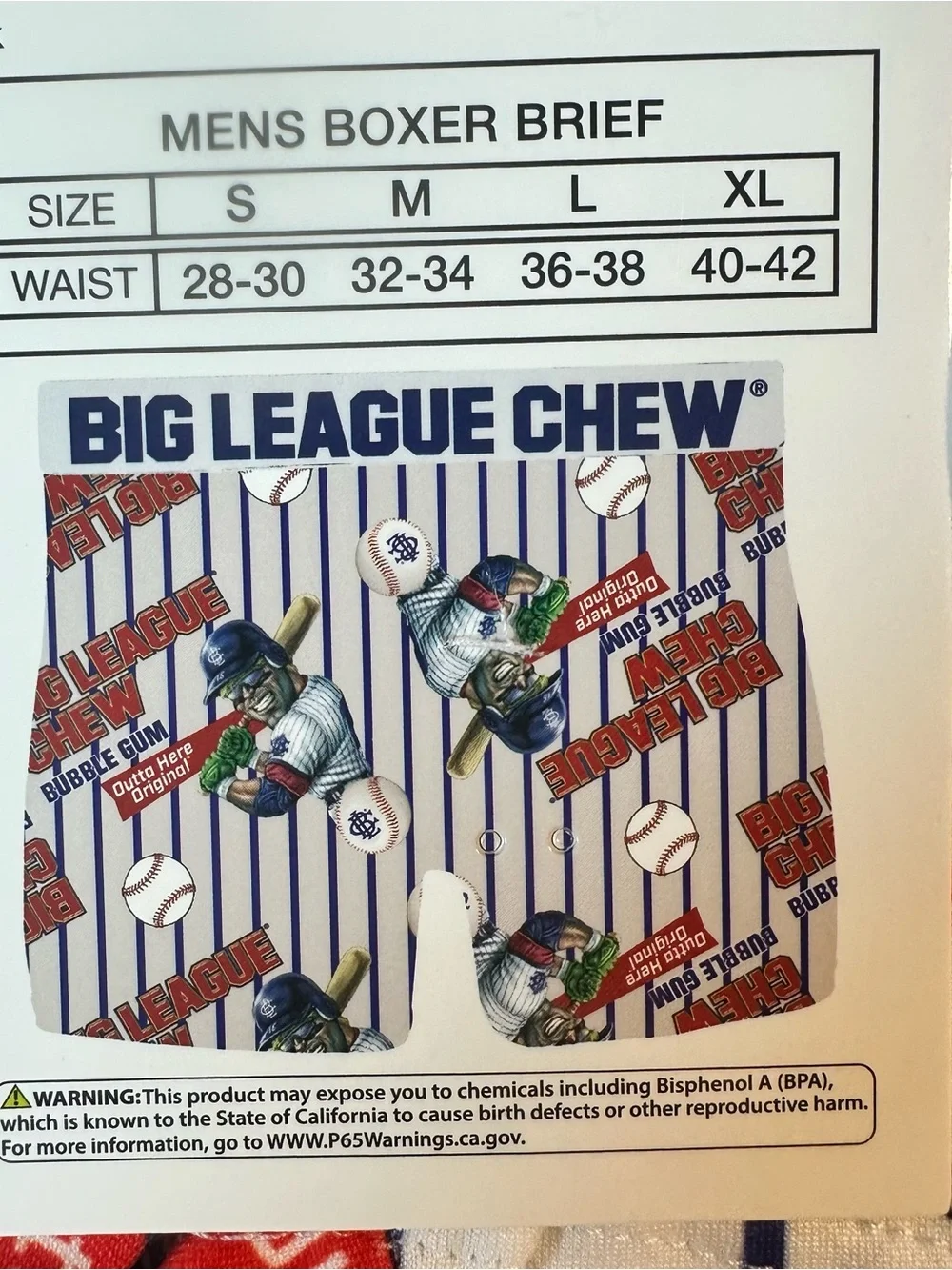 Big League Chew  & White Castle Mens Boxer Brief Size Large (36-38) NEW